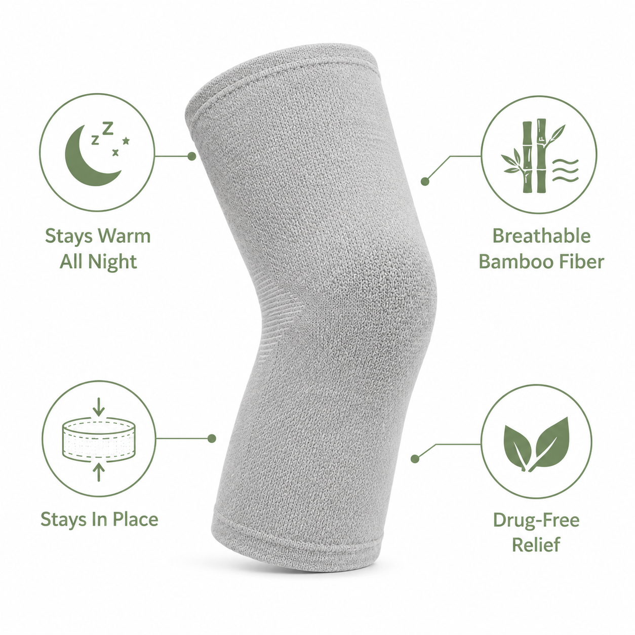 TEGMEN™ Bamboo Knee Compression Sleeve — Soft Support for Active Women